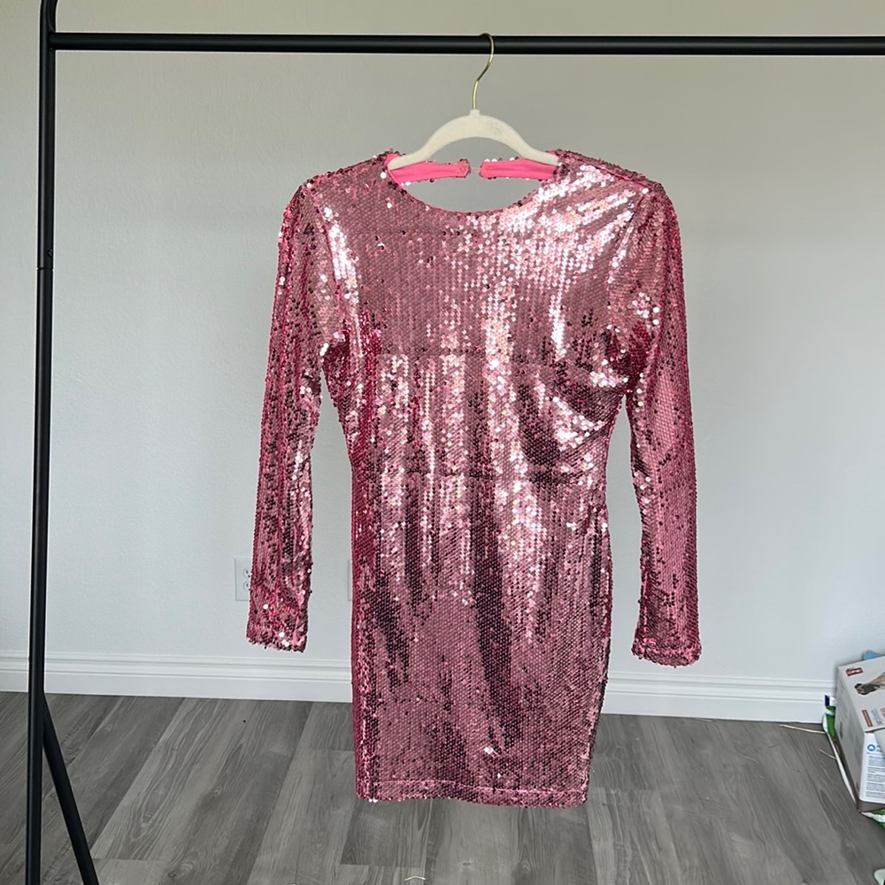 Revolve Superdown pink sequin mini dress